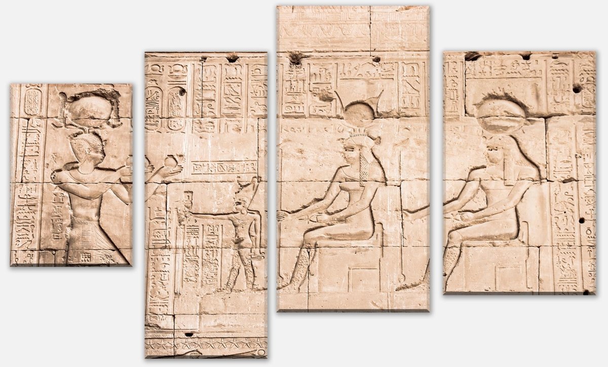 Leinwandbild Mehrteiler Mauer des Tempels von Hathor bei Dendera M0826 Leinwandbild Mehrteiler Mauer des Tempels von Hathor bei Dendera M0826