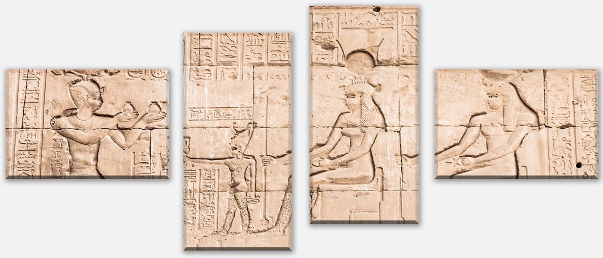 Leinwandbild Mehrteiler Mauer des Tempels von Hathor bei Dendera M0826 Leinwandbild Mehrteiler Mauer des Tempels von Hathor bei Dendera M0826