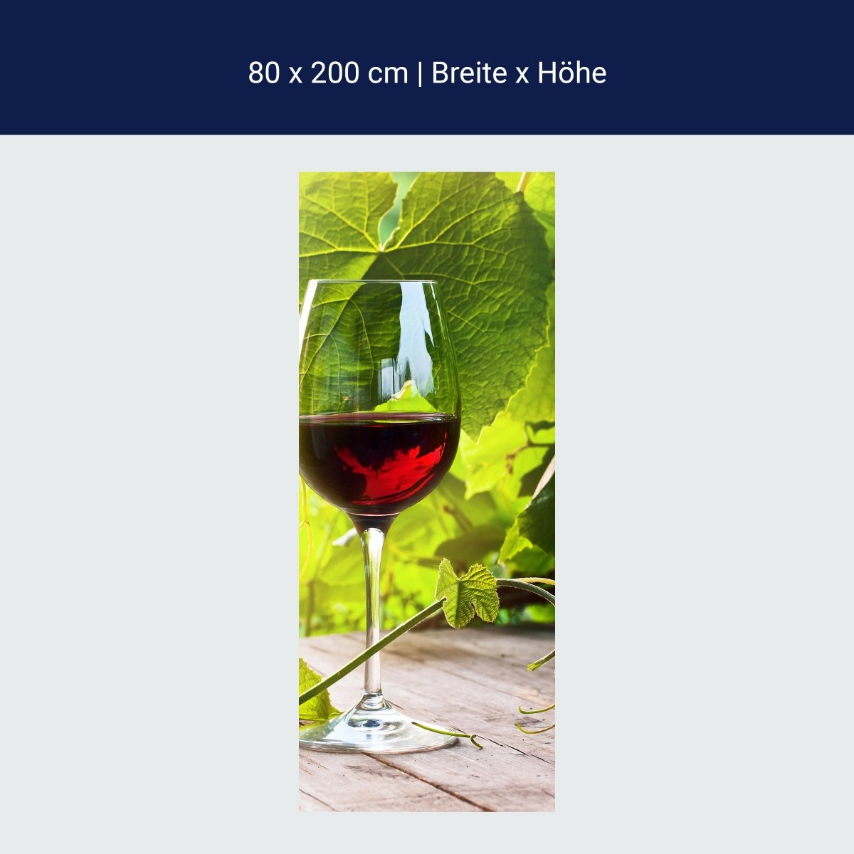 Duschwand Glas mit Rotwein im Weinberg M0830