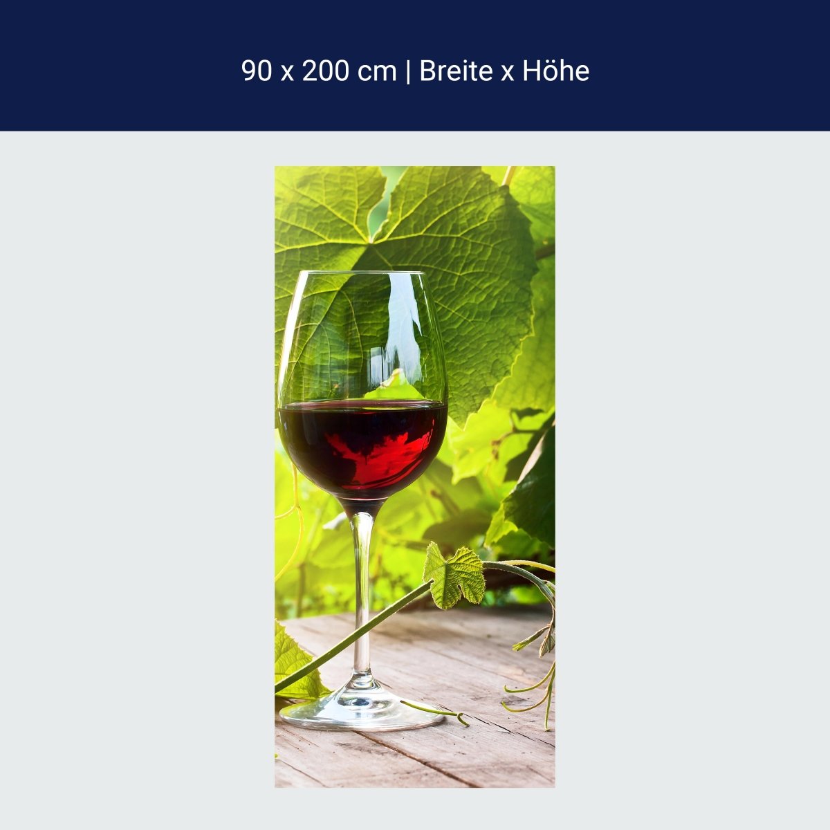 Duschwand Glas mit Rotwein im Weinberg M0830