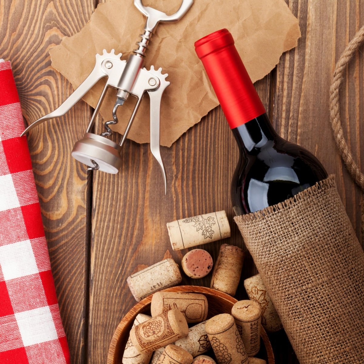 Beistelltisch Rotweinflasche, Schüssel mit Korken und Korkenzieher M0832 entdecken - Bild 2