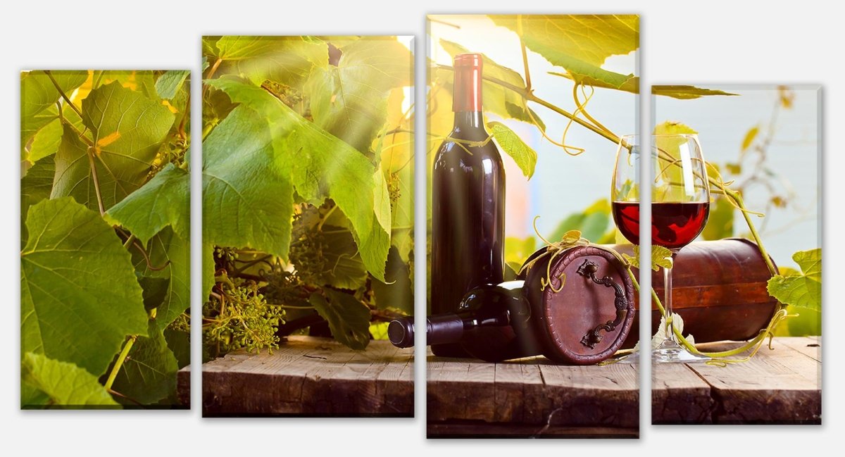 Leinwandbild Mehrteiler Weinberg und Wein M0833 Leinwandbild Mehrteiler Weinberg und Wein M0833