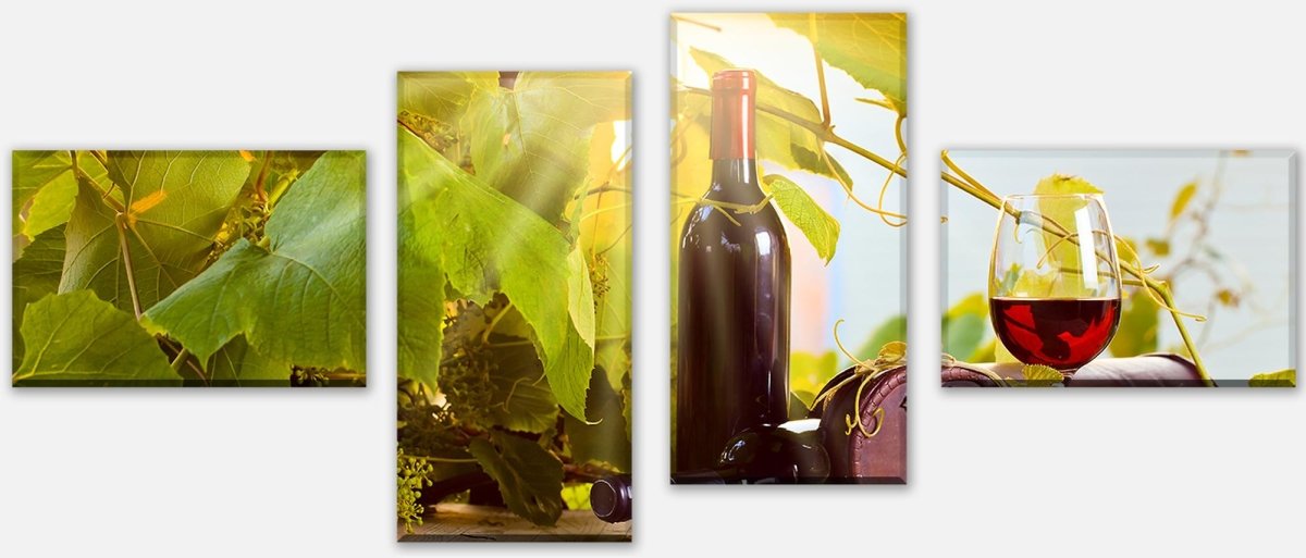 Leinwandbild Mehrteiler Weinberg und Wein M0833 Leinwandbild Mehrteiler Weinberg und Wein M0833