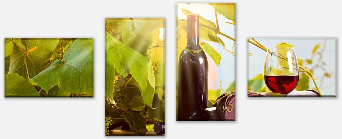 Leinwandbild Mehrteiler Weinberg und Wein M0833 Leinwandbild Mehrteiler Weinberg und Wein M0833