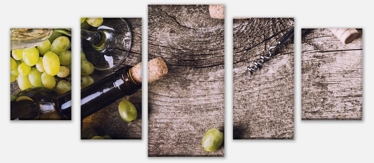 Leinwandbild Mehrteiler Flasche Weißwein und Trauben auf einem alten Tisch M0838 entdecken - Bild 1 Leinwandbild Mehrteiler Flasche Weißwein und Trauben auf einem alten Tisch M0838 entdecken - Bild 1