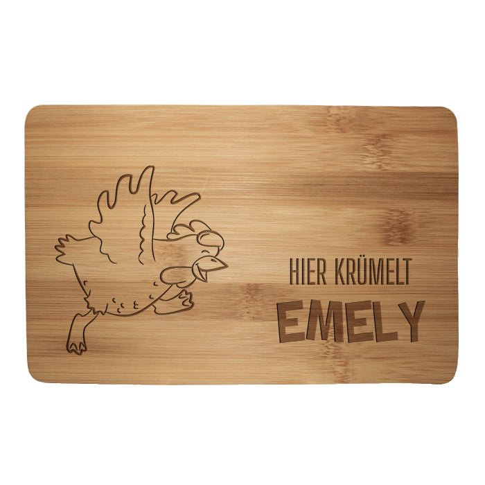 Frühstücksbrettchen Huhn, hier krümelt M0843 - Bild 1 Frühstücksbrettchen Huhn, hier krümelt M0843 - Bild 1