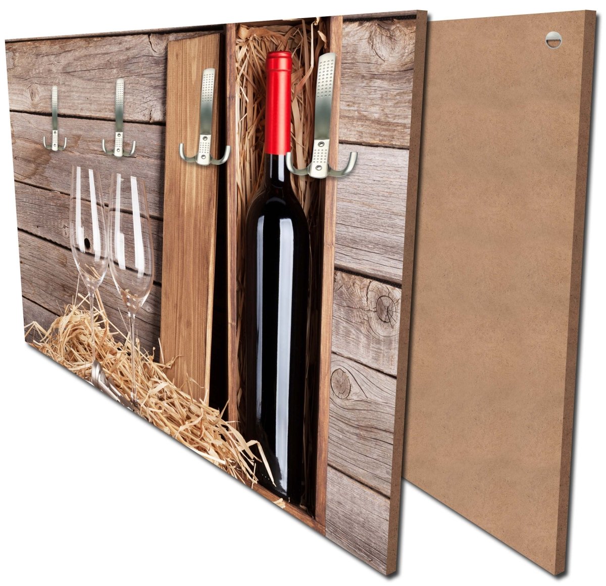 Garderobe Rotweinflasche und Weingläser M0848 Garderobe Rotweinflasche und Weingläser M0848