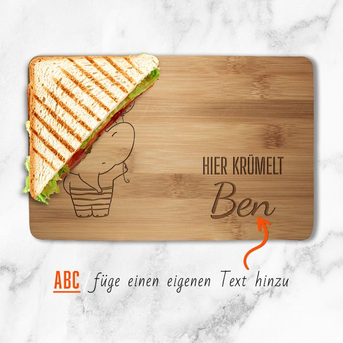 Frühstücksbrettchen Elefant, Luftballons, hier krümelt M0848 - Bild 2 Frühstücksbrettchen Elefant, Luftballons, hier krümelt M0848 - Bild 2