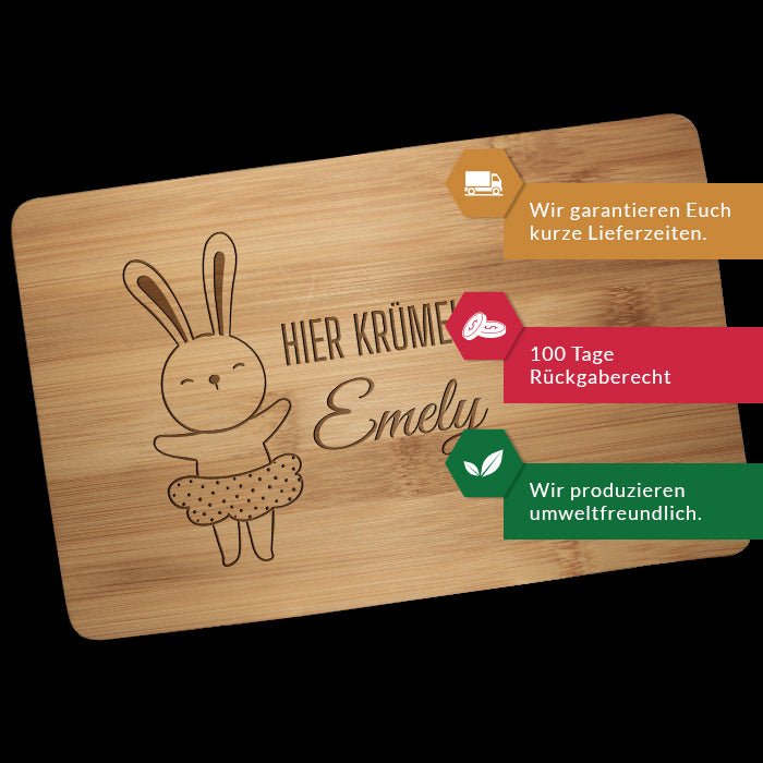 Frühstücksbrettchen Hase, hier krümelt M0849 - Bild 3 Frühstücksbrettchen Hase, hier krümelt M0849 - Bild 3