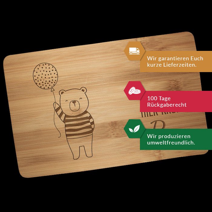 Frühstücksbrettchen Bär, Teddy, hier krümelt M0850 - Bild 3 Frühstücksbrettchen Bär, Teddy, hier krümelt M0850 - Bild 3
