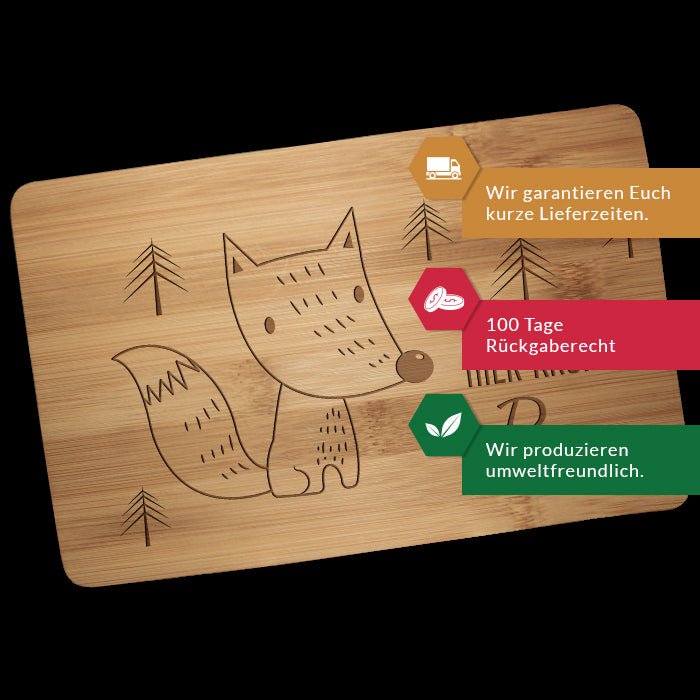 Frühstücksbrettchen Fuchs, hier krümelt M0857 - Bild 3 Frühstücksbrettchen Fuchs, hier krümelt M0857 - Bild 3