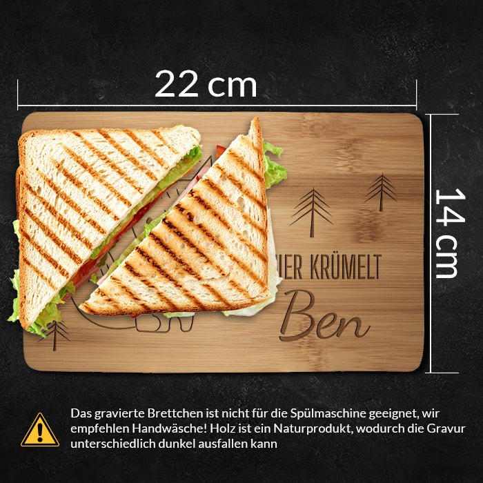 Frühstücksbrettchen Fuchs, hier krümelt M0857 - Bild 4 Frühstücksbrettchen Fuchs, hier krümelt M0857 - Bild 4