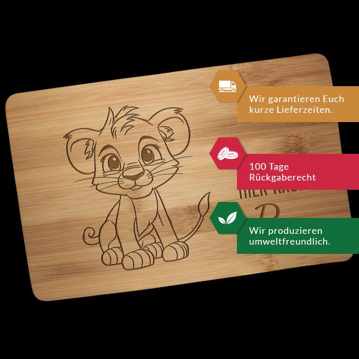 Frühstücksbrettchen Löwe, hier krümelt M0862 - Bild 3 Frühstücksbrettchen Löwe, hier krümelt M0862 - Bild 3