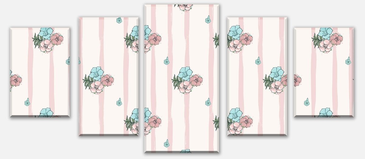 Leinwandbild Mehrteiler Exotische rosa und blaue Blumen M0864 entdecken - Bild 1 Leinwandbild Mehrteiler Exotische rosa und blaue Blumen M0864 entdecken - Bild 1