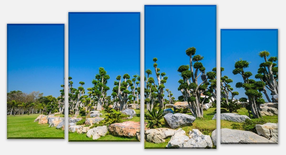 Leinwandbild Mehrteiler Bäume und Felsen im Garten M0886 Leinwandbild Mehrteiler Bäume und Felsen im Garten M0886