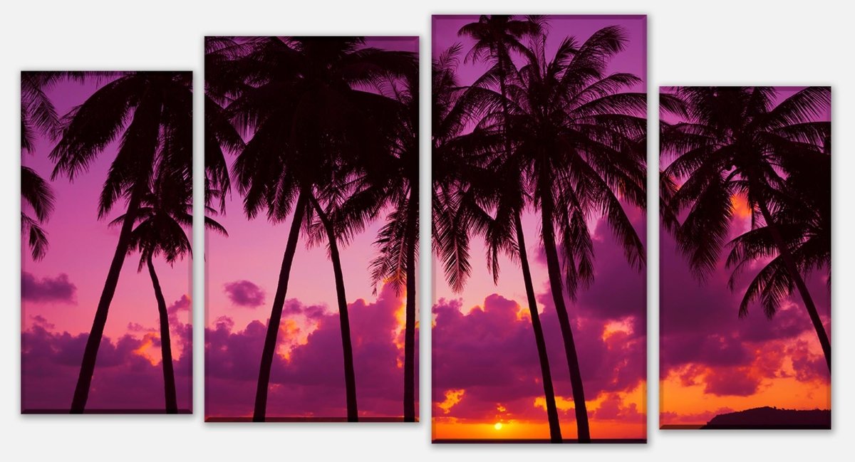 Leinwandbild Mehrteiler Palmen Silhouette bei Sonnenuntergang. Thailand M0889 Leinwandbild Mehrteiler Palmen Silhouette bei Sonnenuntergang. Thailand M0889