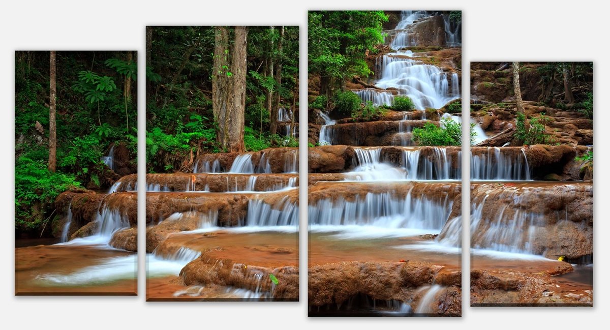 Leinwandbild Mehrteiler Wasserfall im Wald.Thailand M0894 Leinwandbild Mehrteiler Wasserfall im Wald.Thailand M0894