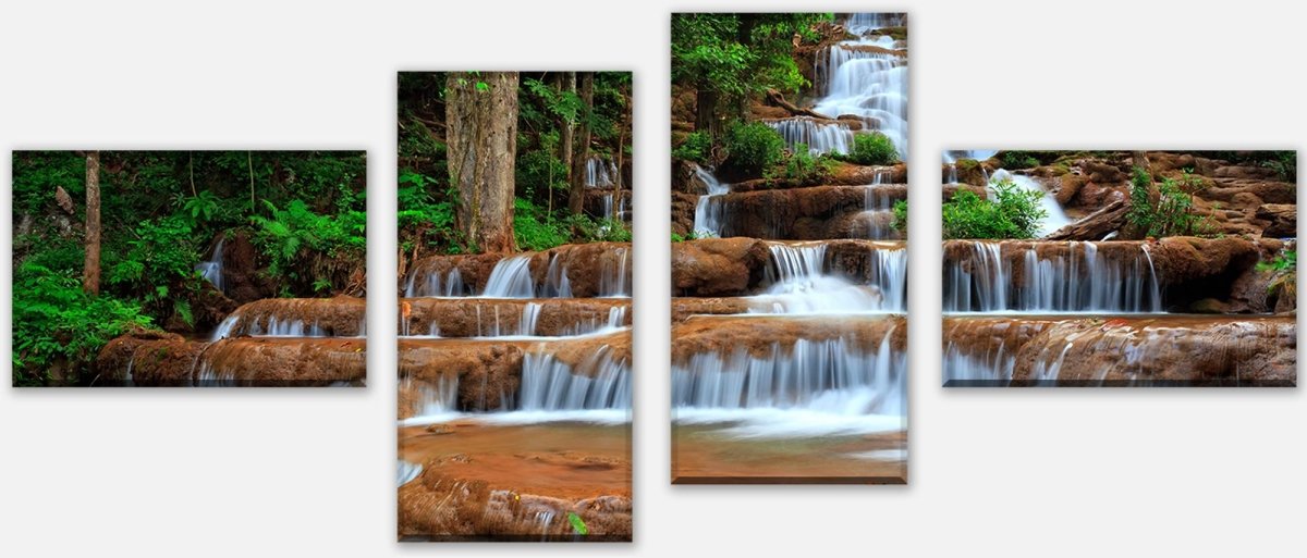 Leinwandbild Mehrteiler Wasserfall im Wald.Thailand M0894 Leinwandbild Mehrteiler Wasserfall im Wald.Thailand M0894