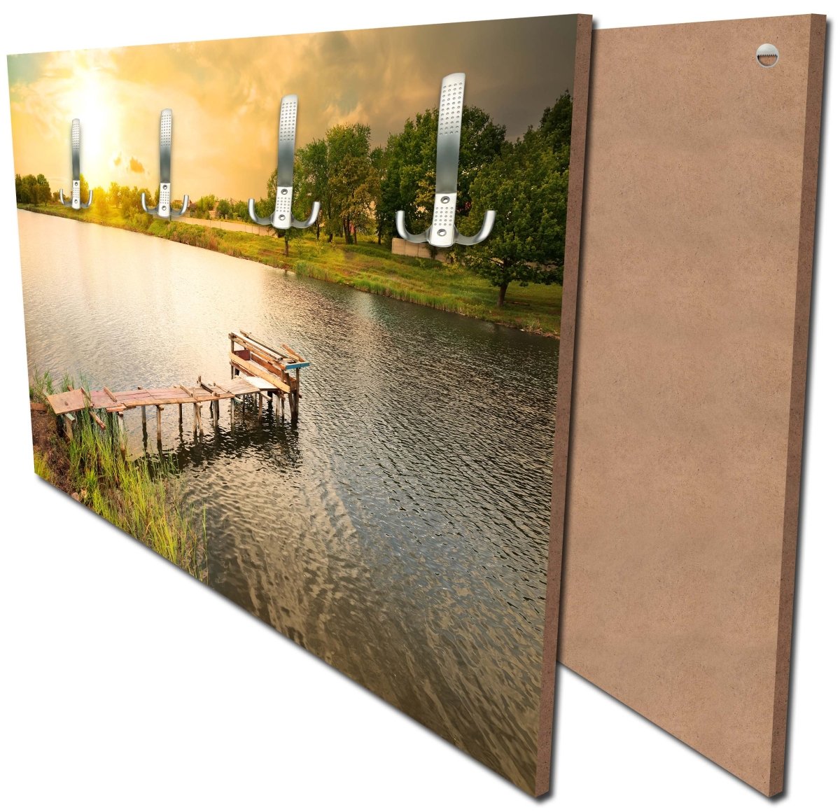 Garderobe Pier auf einem See am Abend M0898 Garderobe Pier auf einem See am Abend M0898