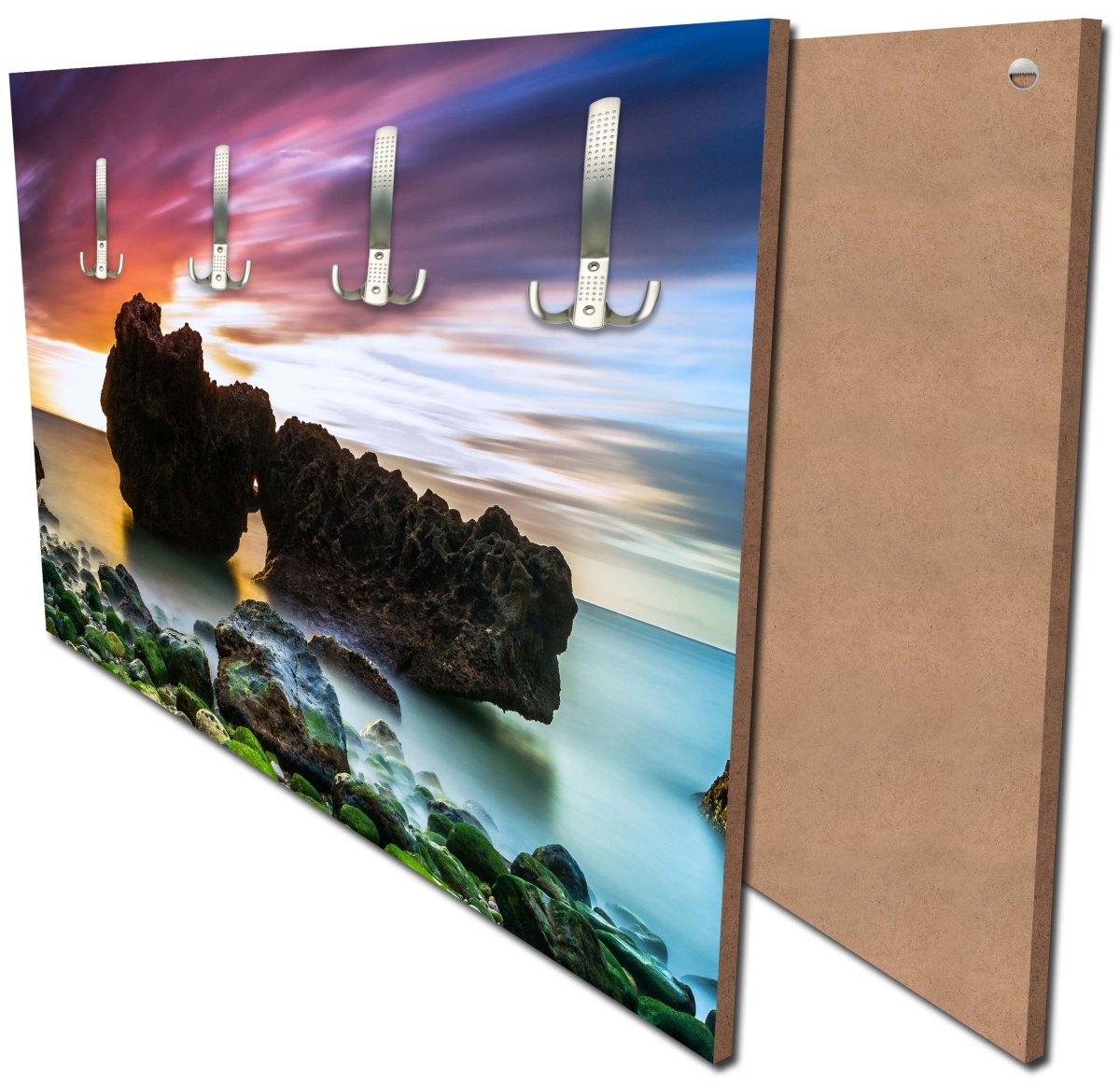 Garderobe Strand bei Sonnenuntergang mit Felsen M0902 Garderobe Strand bei Sonnenuntergang mit Felsen M0902