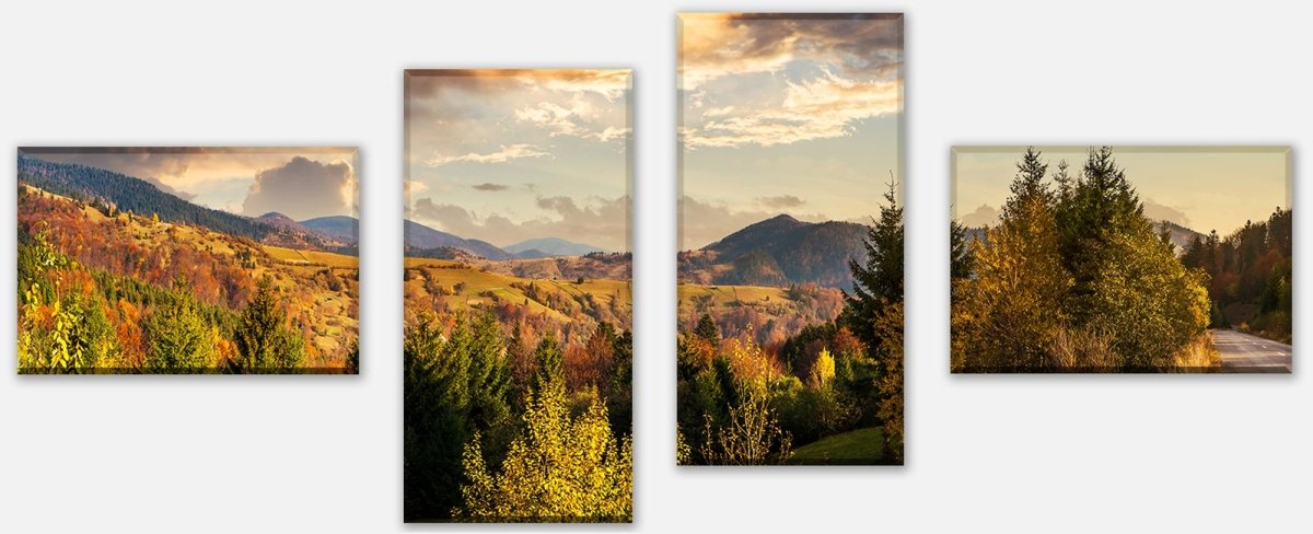 Leinwandbild Mehrteiler Hang des Gebirgszuges mit Nadelwald M0908 Leinwandbild Mehrteiler Hang des Gebirgszuges mit Nadelwald M0908