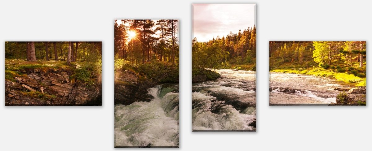 Leinwandbild Mehrteiler Fluss in Norwegen M0916 Leinwandbild Mehrteiler Fluss in Norwegen M0916
