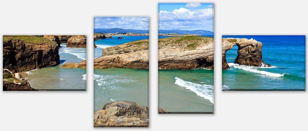 Leinwandbild Mehrteiler Küste. Galizien, Spanien M0919