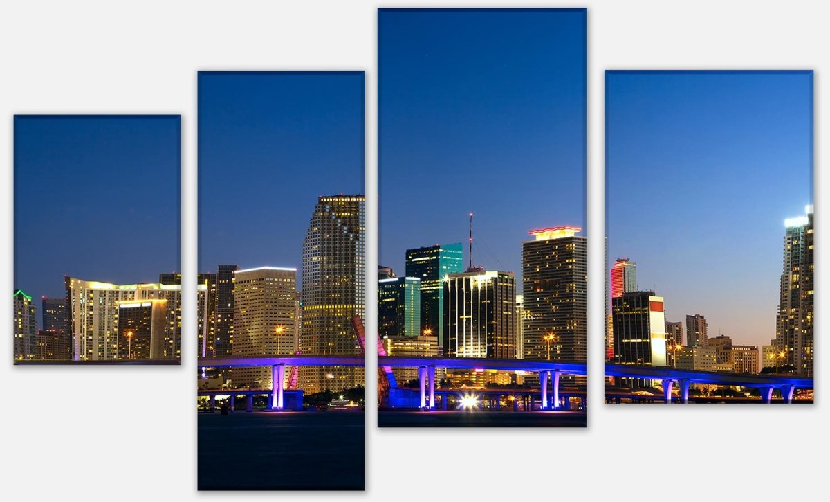 Leinwandbild Mehrteiler Downtown Miami Skyline Panorama M0932