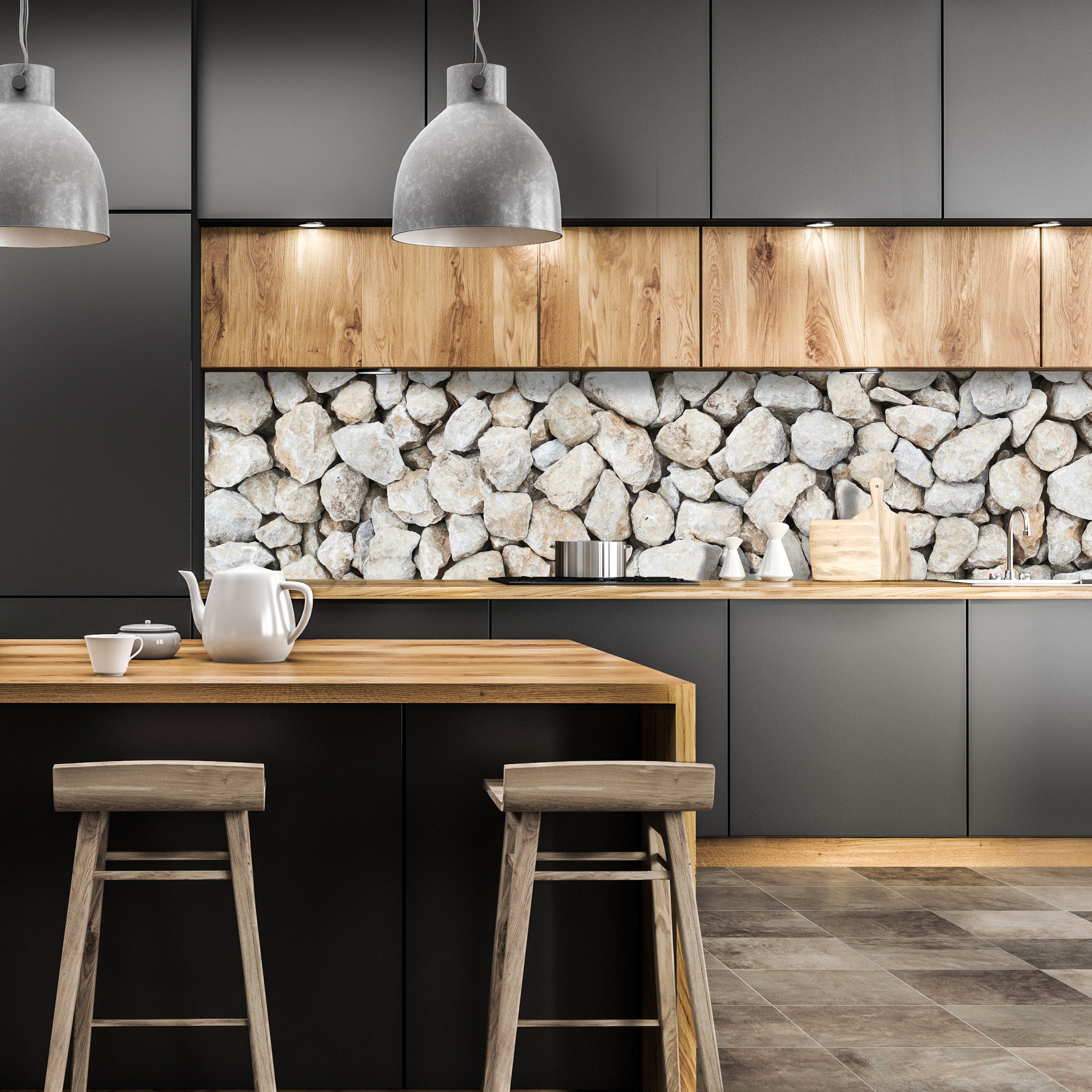 Küchenrückwand Kieselsteinzusammensetzung M0938 entdecken - Bild 1 Küchenrückwand Kieselsteinzusammensetzung M0938 entdecken - Bild 1