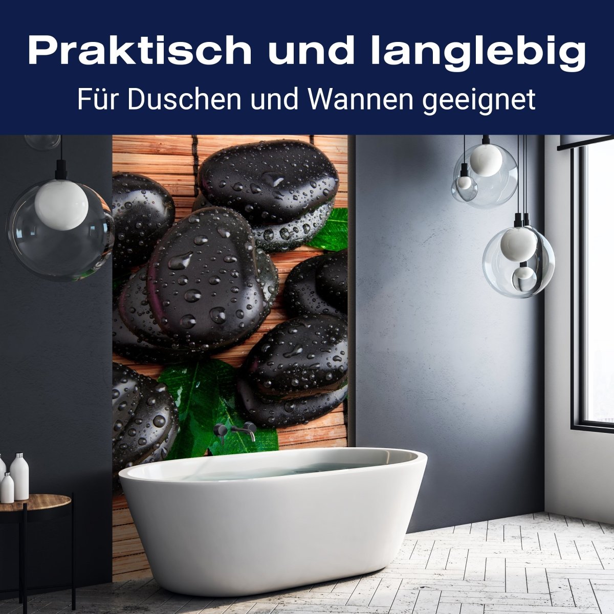 Duschwand Zen Steine und Blätter M0948 entdecken - Bild 3 Duschwand Zen Steine und Blätter M0948 entdecken - Bild 3