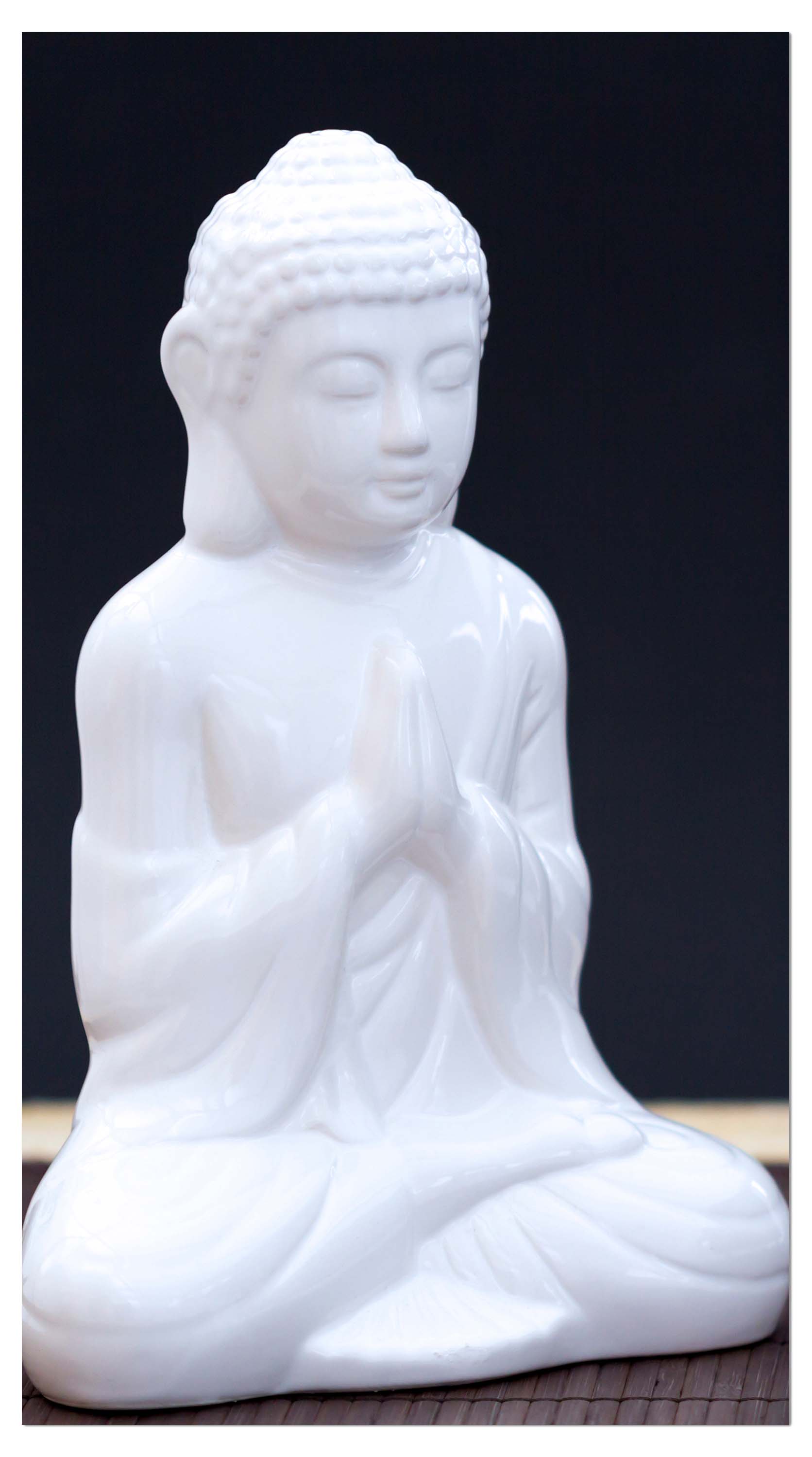 Garderobe Weiße Figur in Meditationshaltung M0967 entdecken - Bild 4