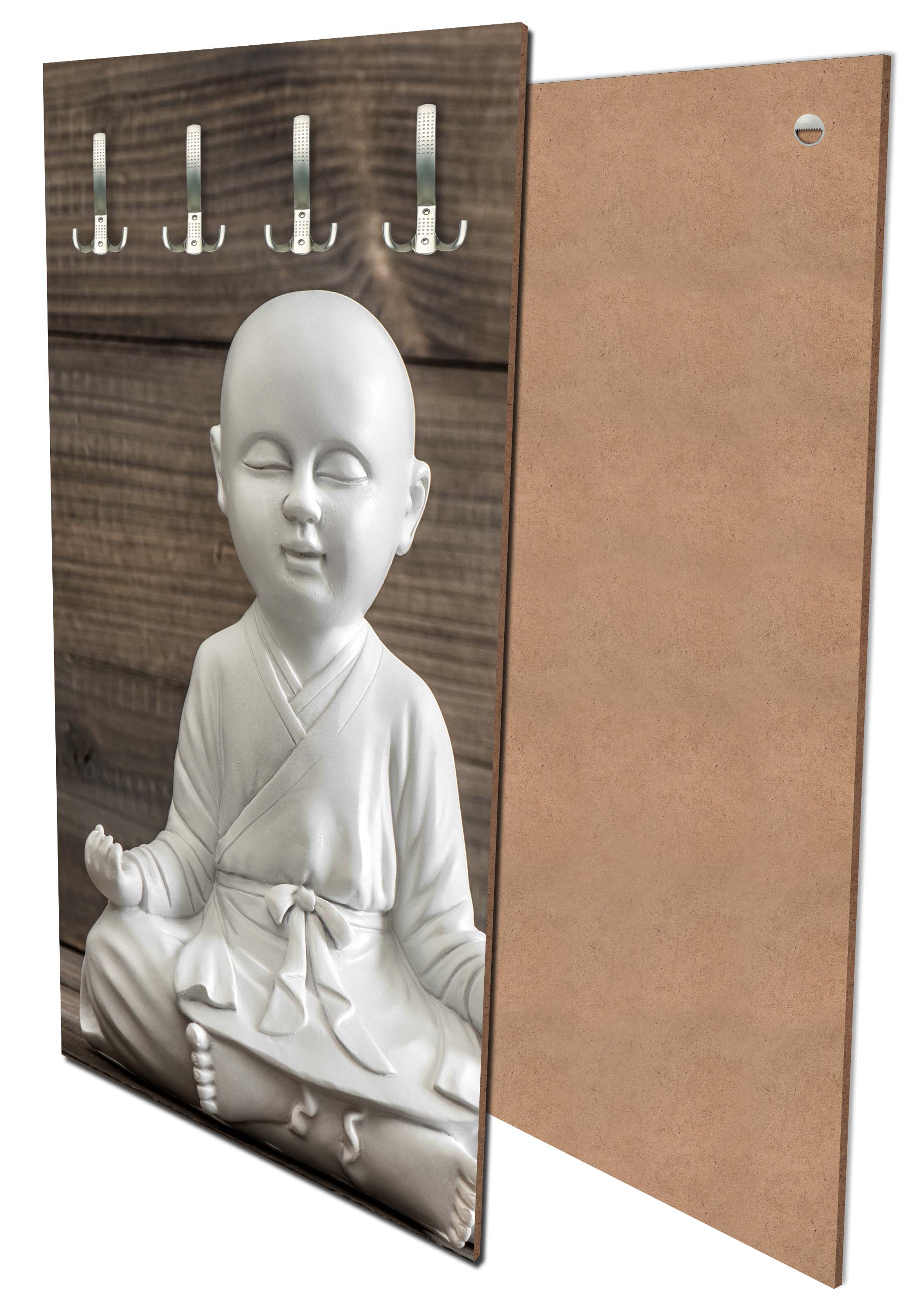 Garderobe Weiß sitzender Buddha M0974 entdecken - Bild 1
