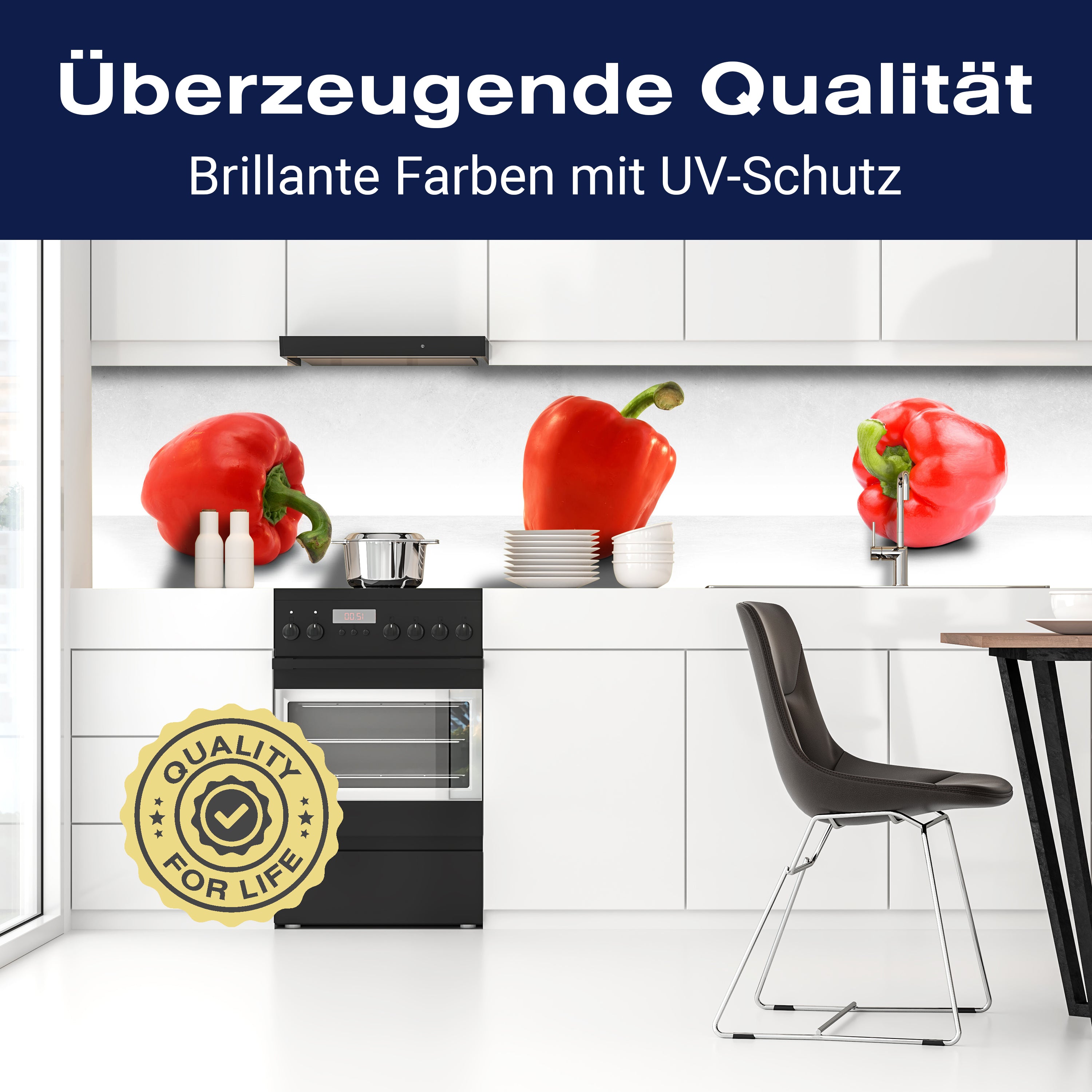 Küchenrückwand Rote Paprikas M0979 entdecken - Bild 2 Küchenrückwand Rote Paprikas M0979 entdecken - Bild 2