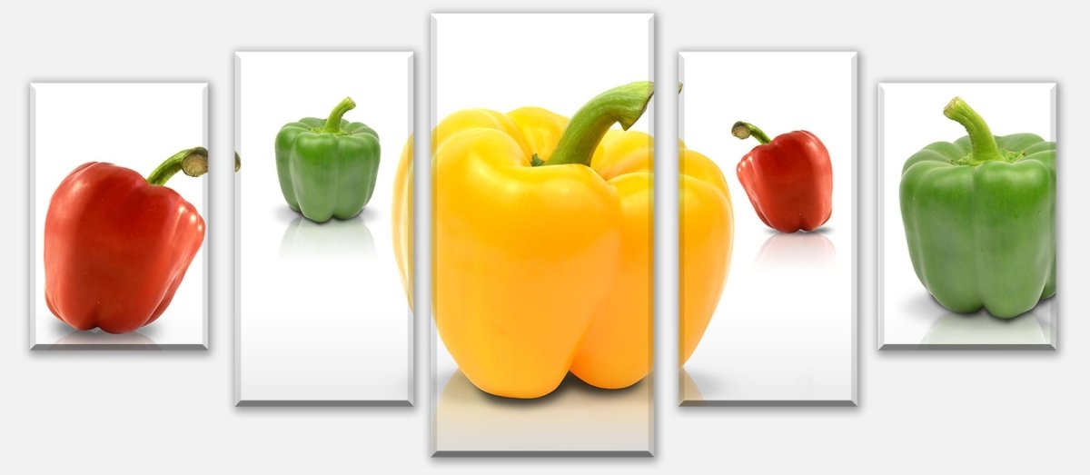 Leinwandbild Mehrteiler Grüne, gelbe und rote Paprika M0982 entdecken - Bild 1 Leinwandbild Mehrteiler Grüne, gelbe und rote Paprika M0982 entdecken - Bild 1