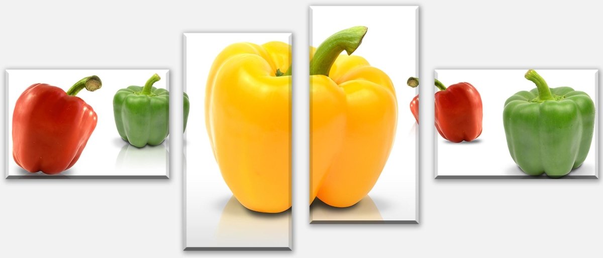 Leinwandbild Mehrteiler Grüne, gelbe und rote Paprika M0982 Leinwandbild Mehrteiler Grüne, gelbe und rote Paprika M0982