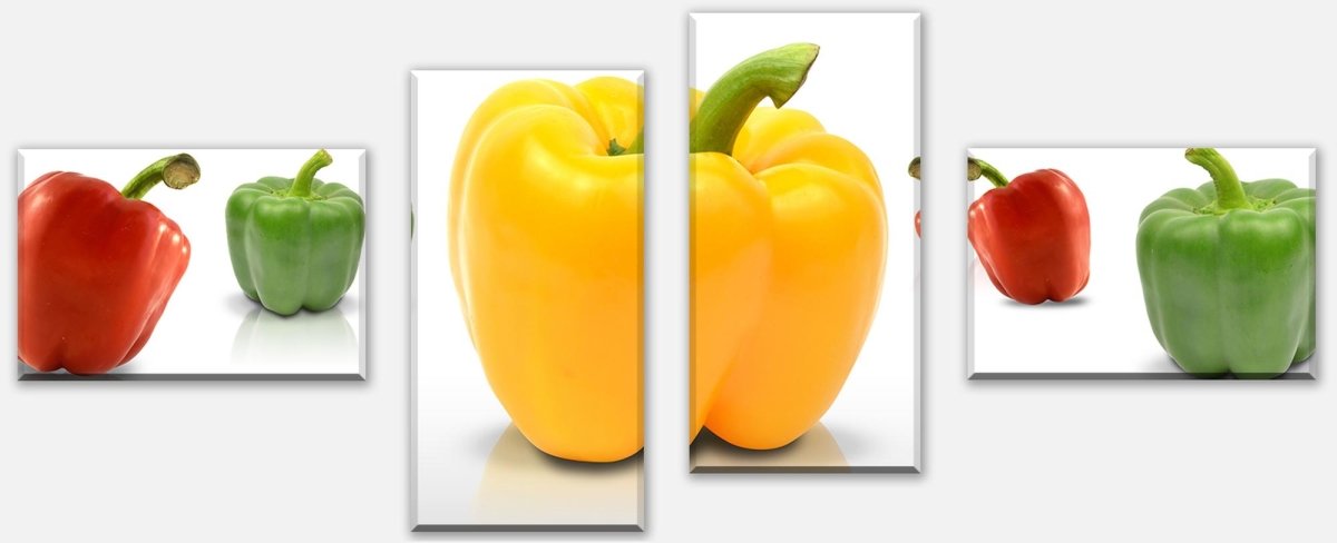 Leinwandbild Mehrteiler Grüne, gelbe und rote Paprika M0982 Leinwandbild Mehrteiler Grüne, gelbe und rote Paprika M0982