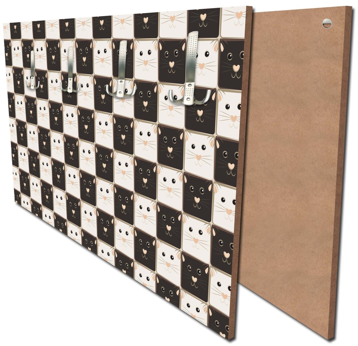 Garderobe Schachbrett aus schwarzen und weißen Katzen M0984 Garderobe Schachbrett aus schwarzen und weißen Katzen M0984