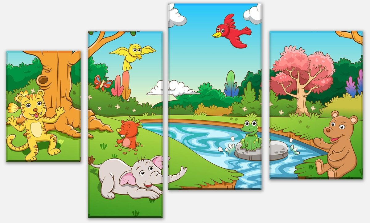 Leinwandbild Mehrteiler Tiere im Dschungel M0986 Leinwandbild Mehrteiler Tiere im Dschungel M0986