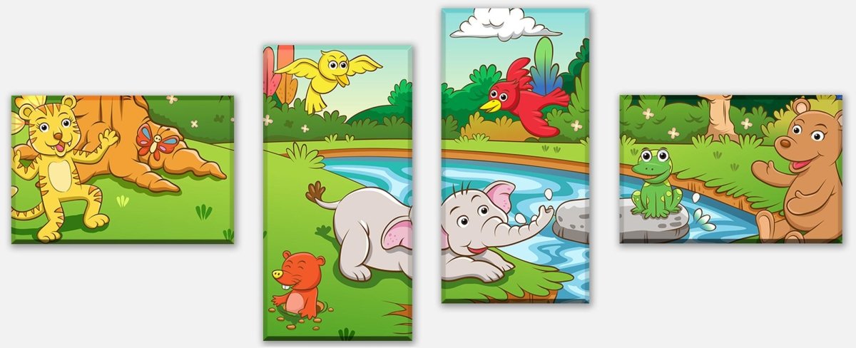 Leinwandbild Mehrteiler Tiere im Dschungel M0986 Leinwandbild Mehrteiler Tiere im Dschungel M0986