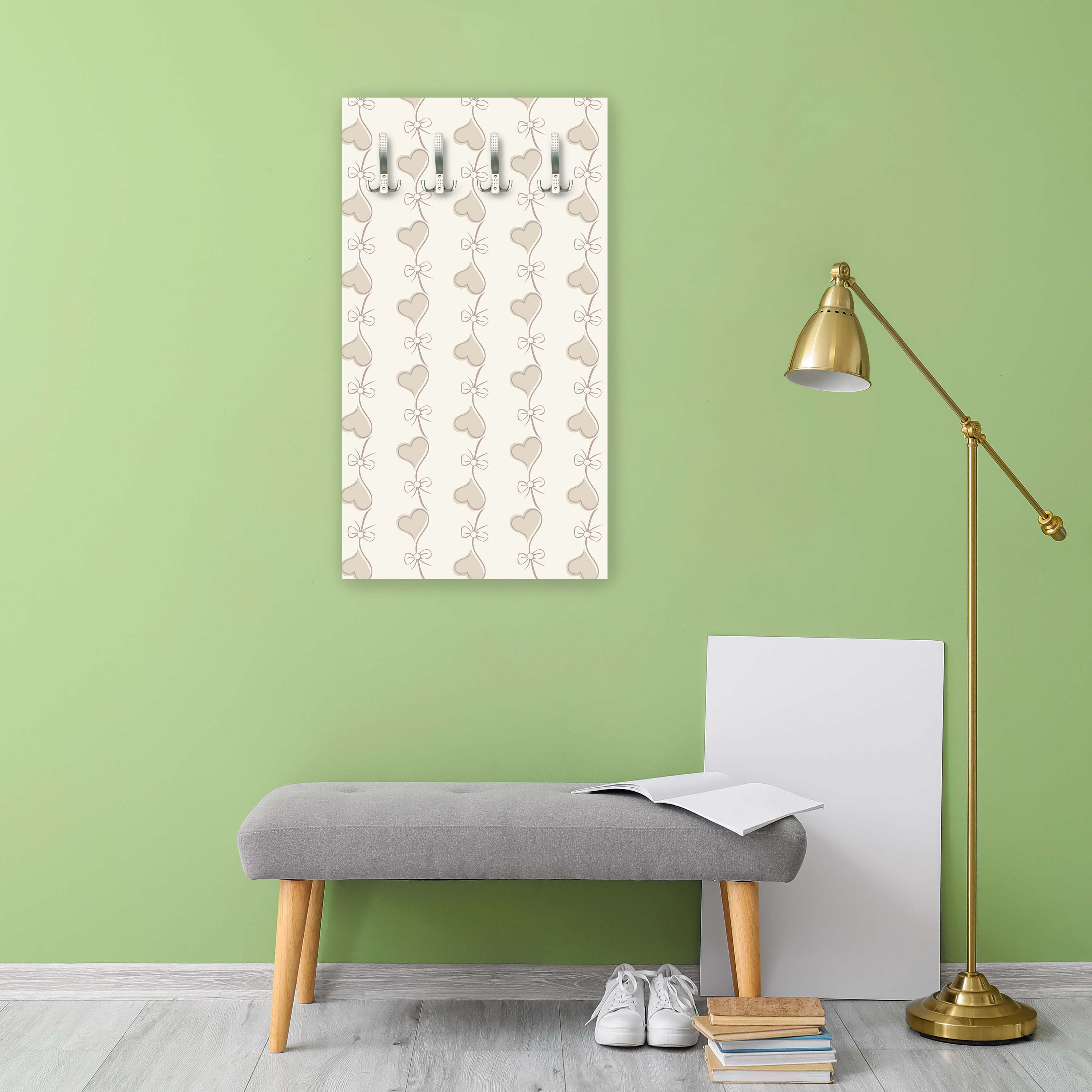 Garderobe Retro Herzen auf Beige Hintergrund M0993 entdecken - Bild 3 Garderobe Retro Herzen auf Beige Hintergrund M0993 entdecken - Bild 3