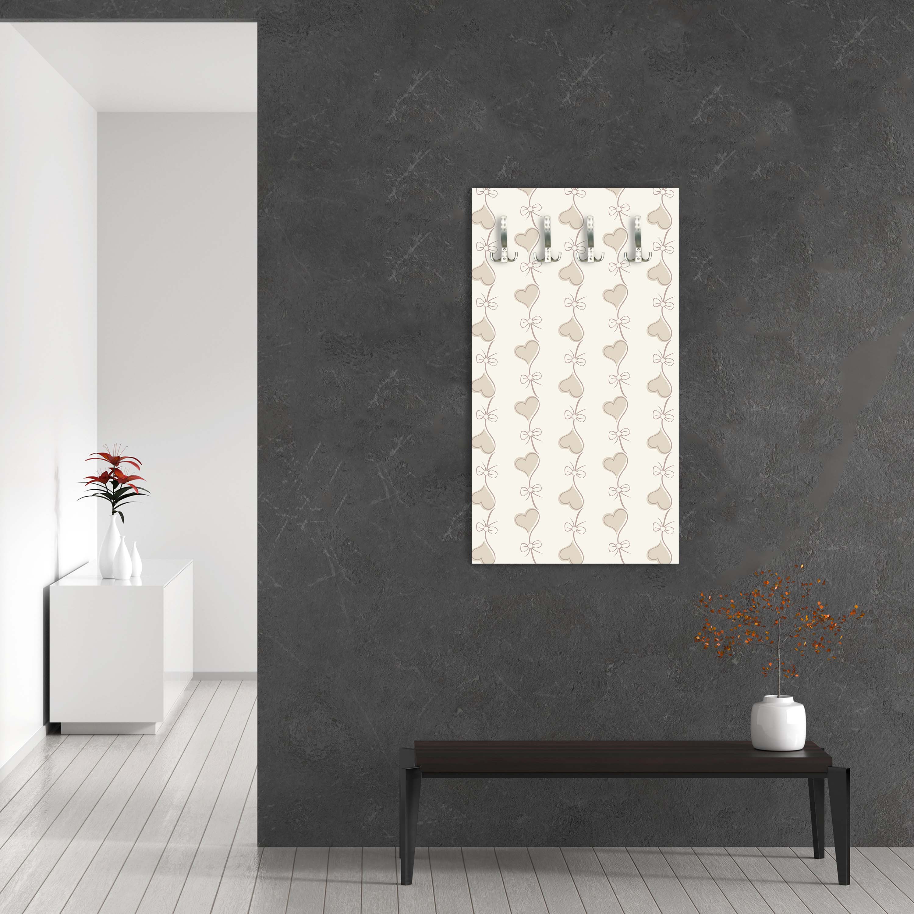 Garderobe Retro Herzen auf Beige Hintergrund M0993 entdecken - Bild 6 Garderobe Retro Herzen auf Beige Hintergrund M0993 entdecken - Bild 6