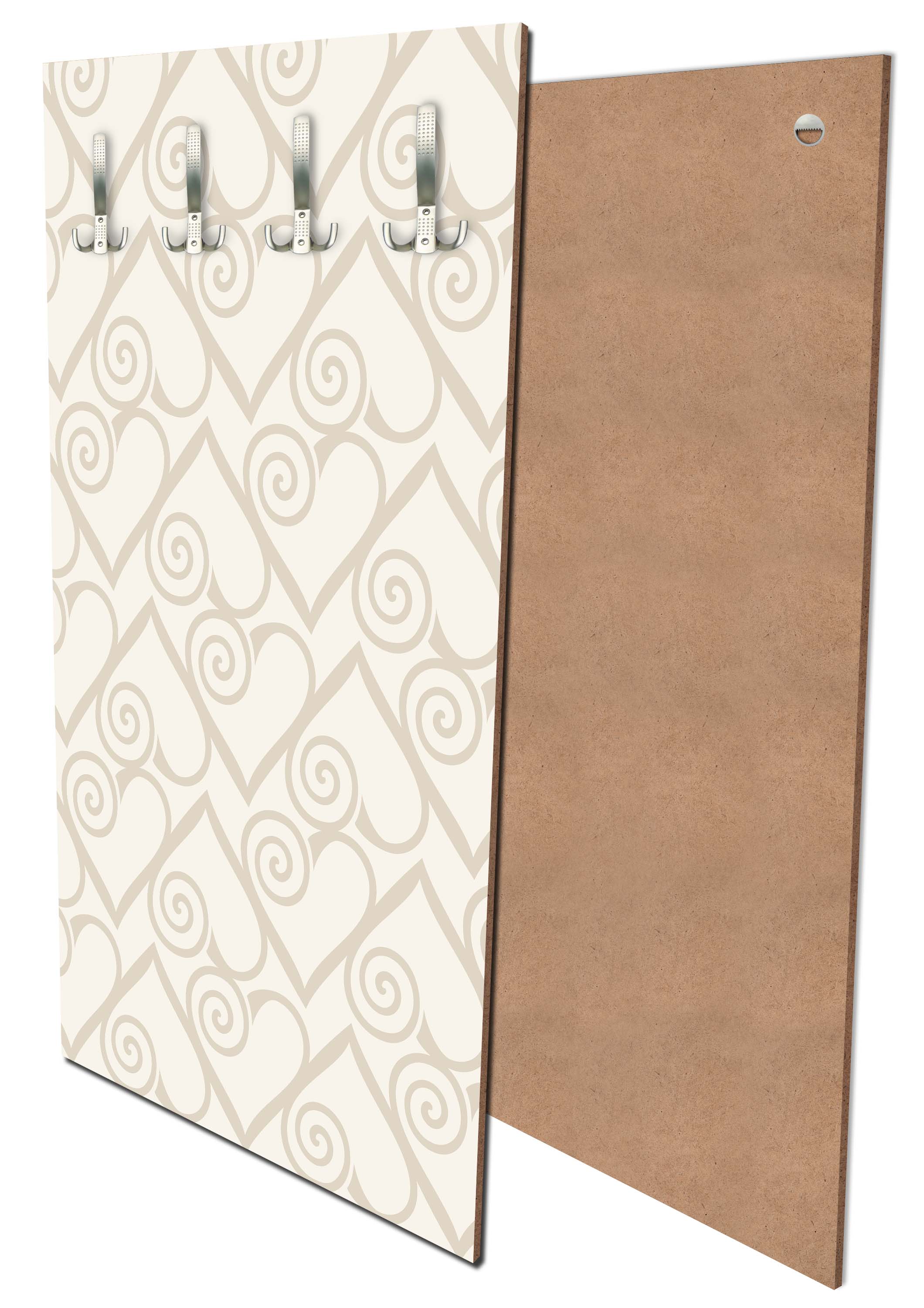 Garderobe Herzmuster auf beige Hintergrund M0994 entdecken - Bild 1 Garderobe Herzmuster auf beige Hintergrund M0994 entdecken - Bild 1