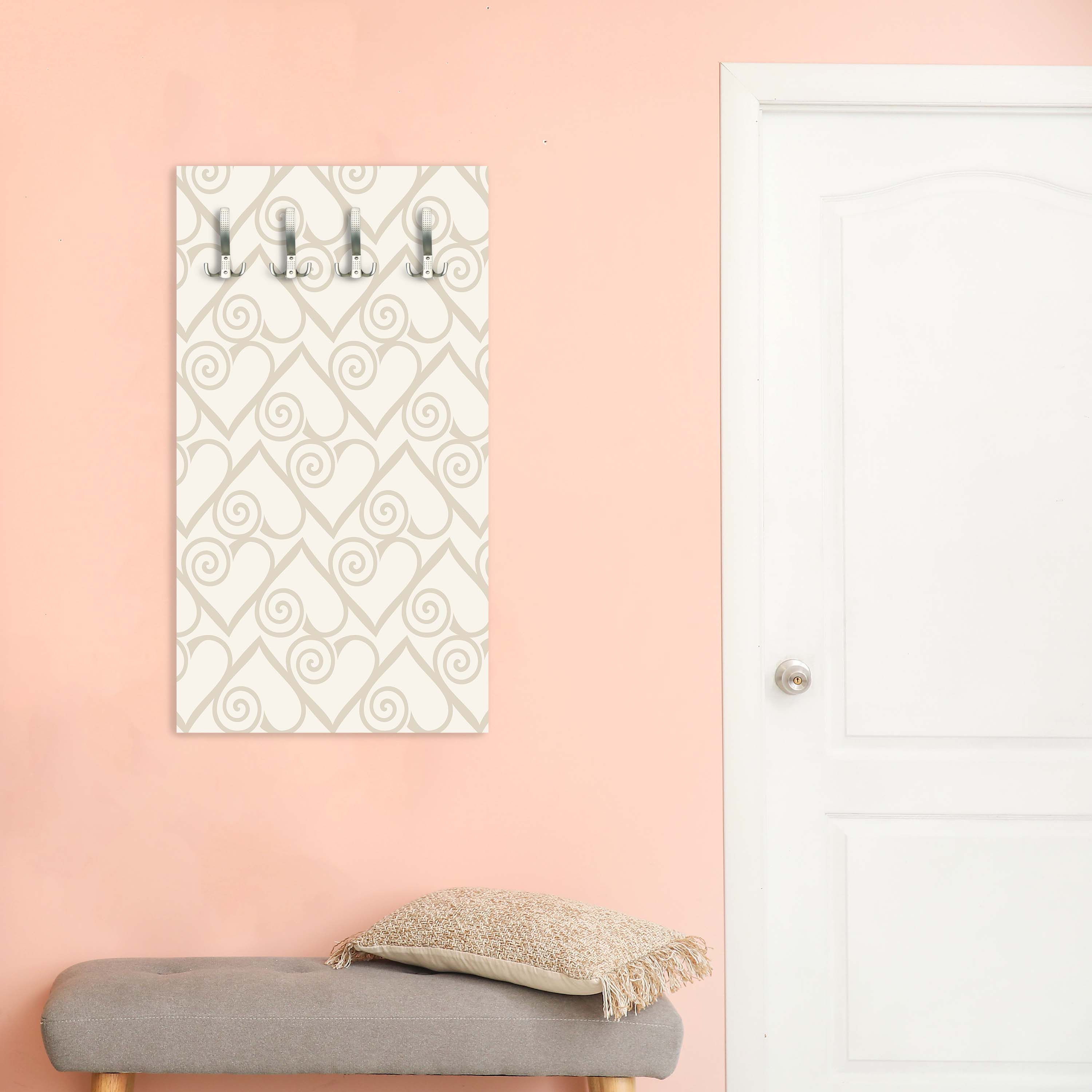 Garderobe Herzmuster auf beige Hintergrund M0994 entdecken - Bild 5 Garderobe Herzmuster auf beige Hintergrund M0994 entdecken - Bild 5