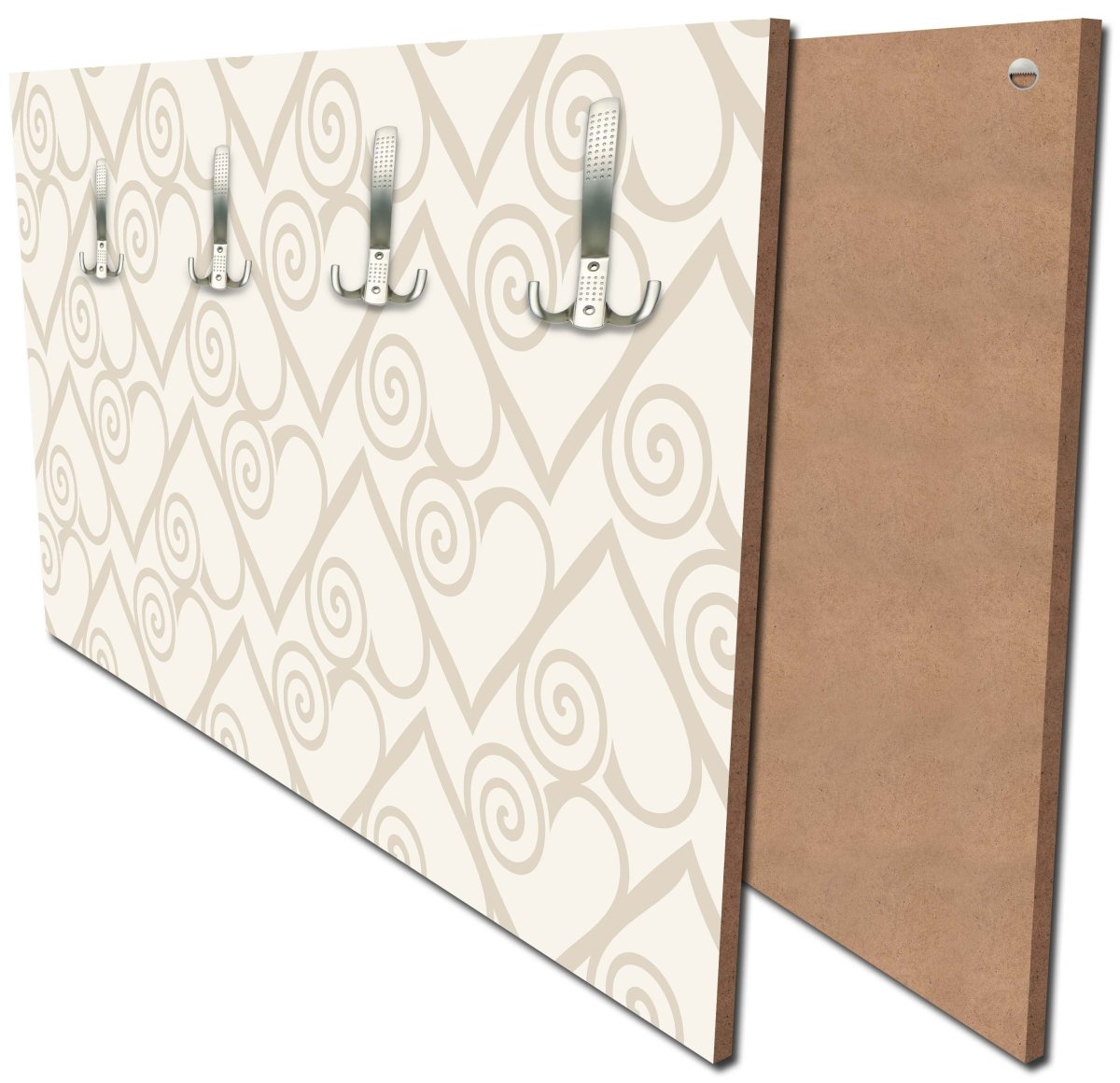 Garderobe Herzmuster auf beige Hintergrund M0994