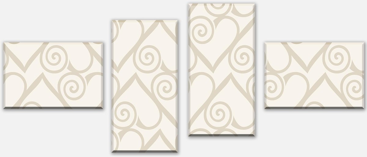 Leinwandbild Mehrteiler Herzmuster auf beige Hintergrund M0994 Leinwandbild Mehrteiler Herzmuster auf beige Hintergrund M0994