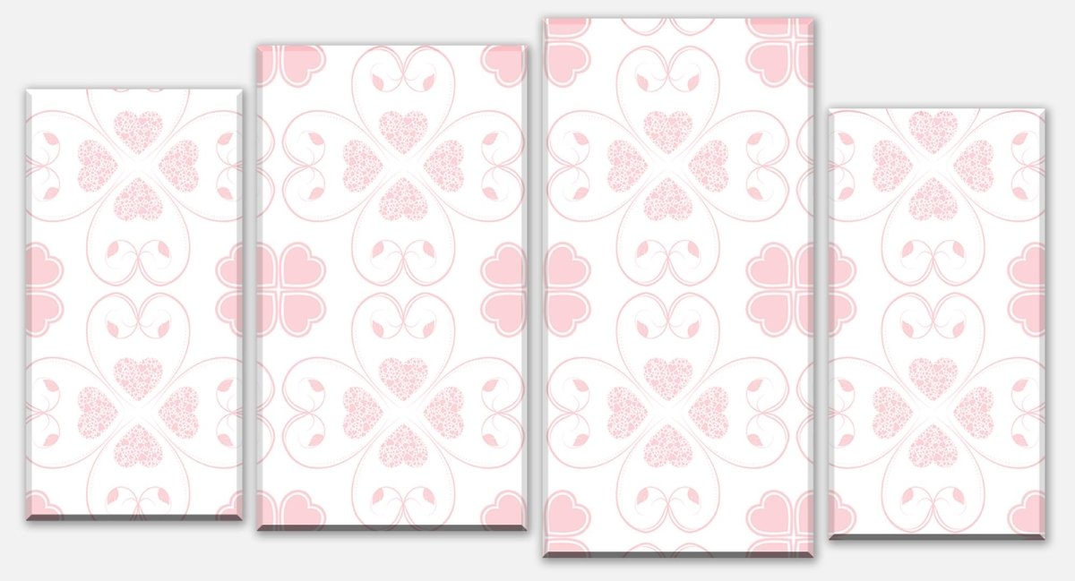 Leinwandbild Mehrteiler Rosa Herzmuster M0995 Leinwandbild Mehrteiler Rosa Herzmuster M0995