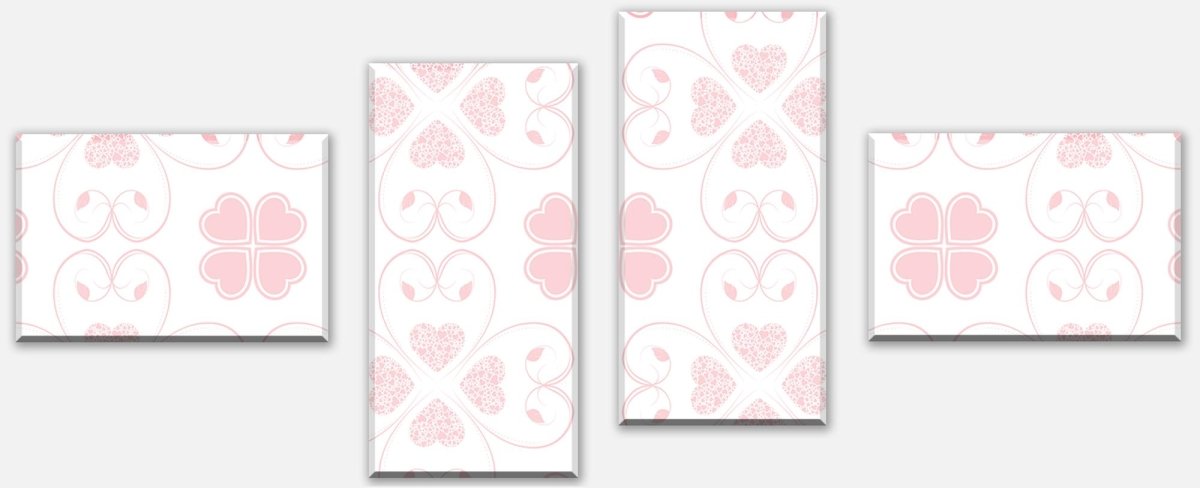 Leinwandbild Mehrteiler Rosa Herzmuster M0995 Leinwandbild Mehrteiler Rosa Herzmuster M0995