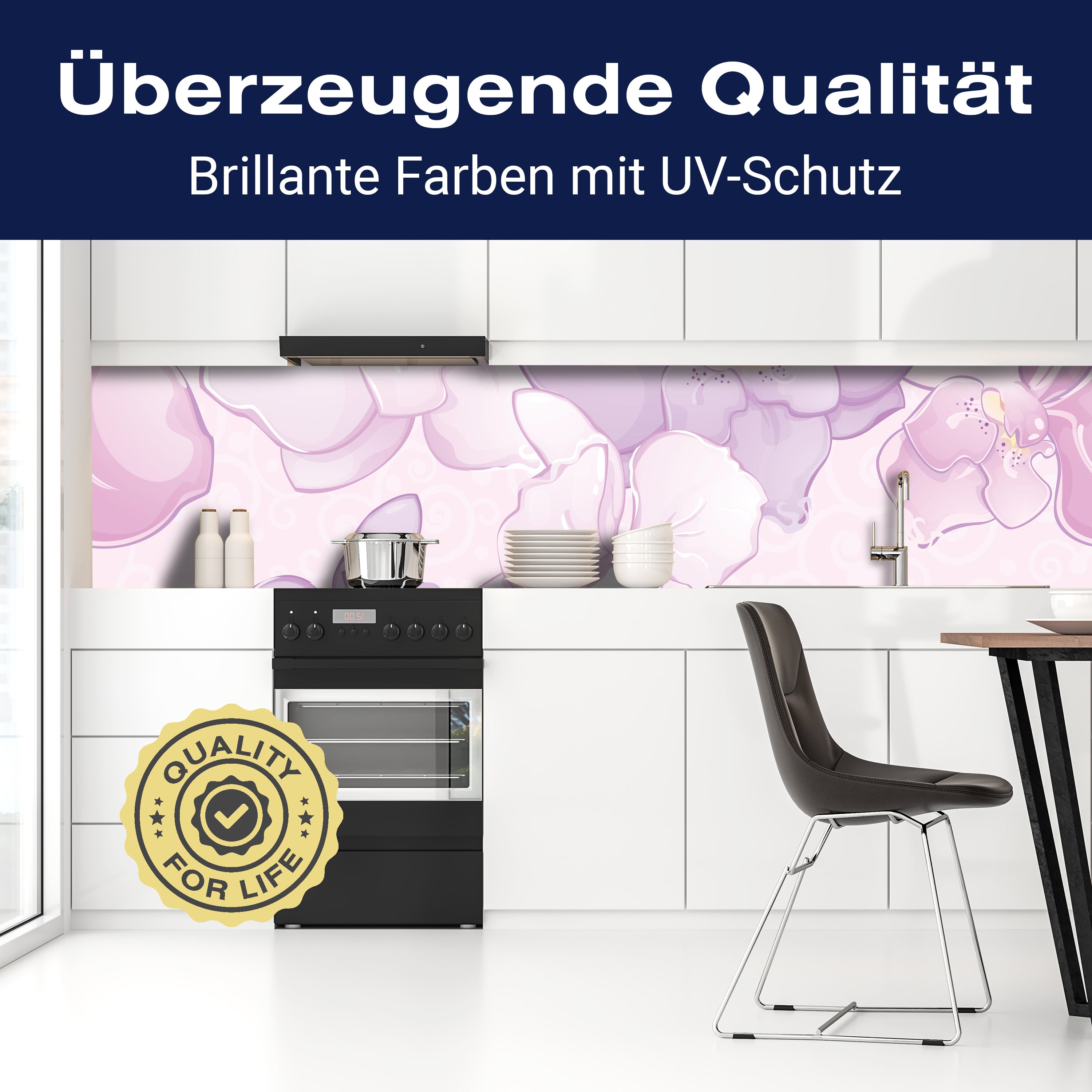 Küchenrückwand Elegantes Blumenmotiv M0998 entdecken - Bild 2 Küchenrückwand Elegantes Blumenmotiv M0998 entdecken - Bild 2