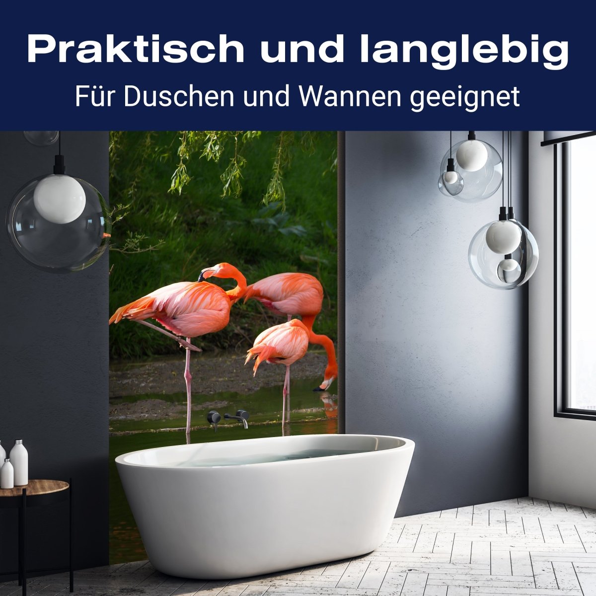 Duschwand Flamingos in einem Pool M1009 entdecken - Bild 3 Duschwand Flamingos in einem Pool M1009 entdecken - Bild 3