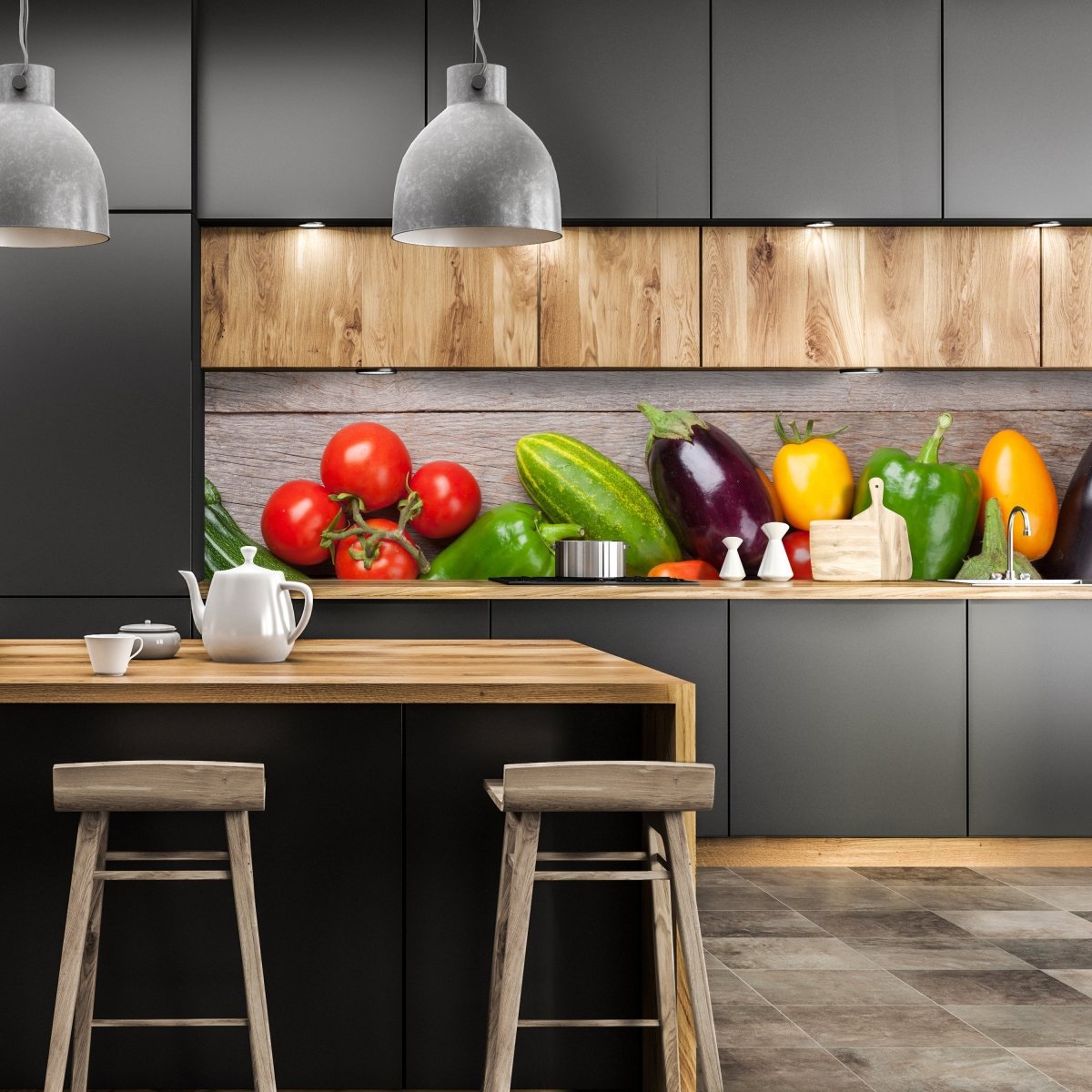 Küchenrückwand Frisches Gartengemüse M1011 entdecken - Bild 1 Küchenrückwand Frisches Gartengemüse M1011 entdecken - Bild 1